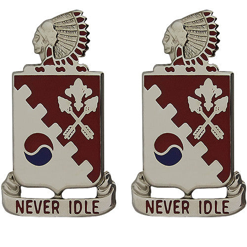 120th Engineer Battalion Unit Crest (Never Idle) Army Unit Crests