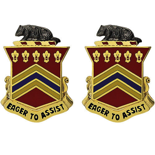 120th Field Artillery Regiment Unit Crest (Eager to Assist) Army Unit Crests