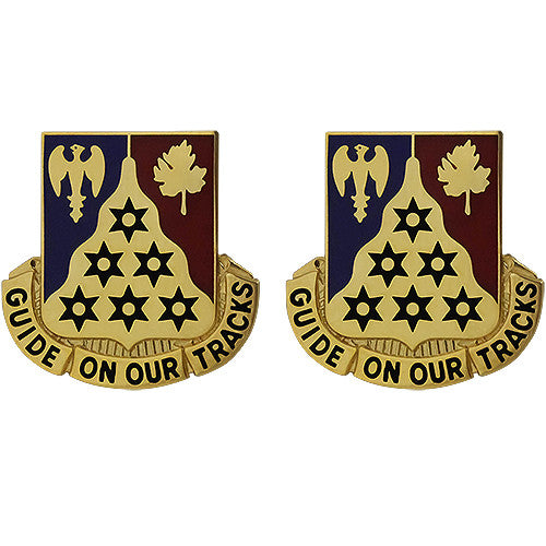 123rd Infantry Regiment Unit Crest (Guide On Our Tracks) Army Unit Crests