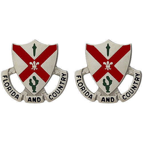 124th Infantry Regiment Unit Crest (Florida and Country) Army Unit Crests