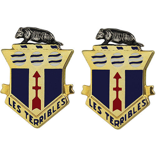 128th Infantry Regiment Unit Crest (Les Terribles) Army Unit Crests