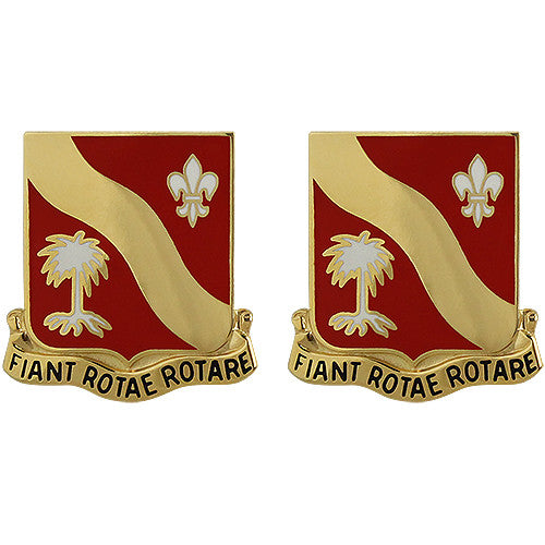 132nd Field Artillery Regiment Unit Crest (Fiant Rotae Rotare) Army Unit Crests