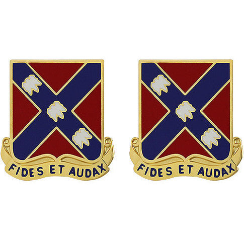 134th Field Artillery Regiment Unit Crest (Fides Et Audax) - Sold in Pairs