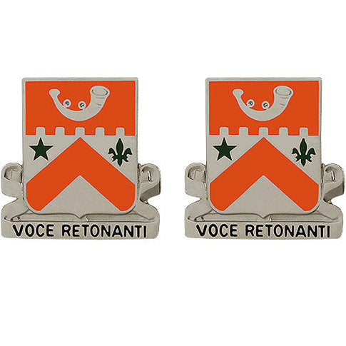 134th Signal Battalion Unit Crest (Voce Retonanti) - Sold in Pairs