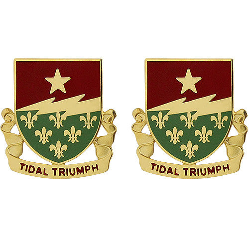 136th Regiment Unit Crest (Tidal Triumph) Army Unit Crests