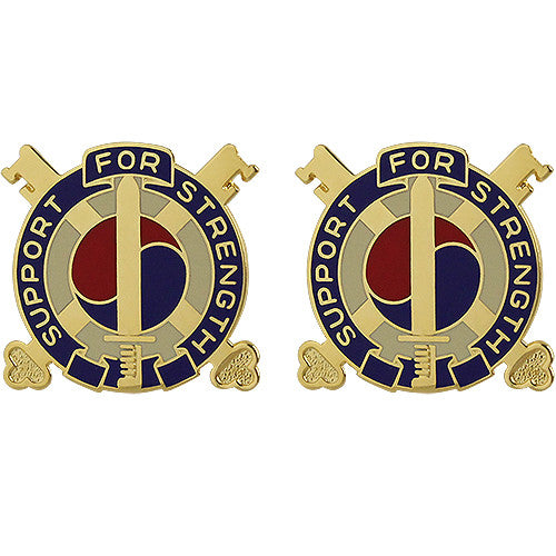 142nd Support Battalion Unit Crest (Support For Strength) Army Unit Crests