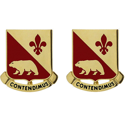 144th Field Artillery Regiment Unit Crest (Contendimus) Army Unit Crests