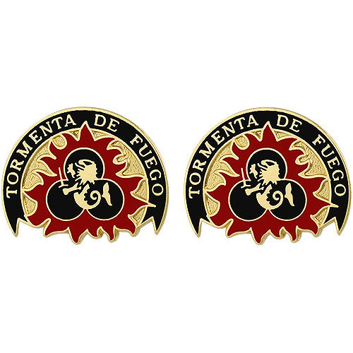 153rd Field Artillery Brigade Unit Crest (Tormenta De Fuego) Army Unit Crests