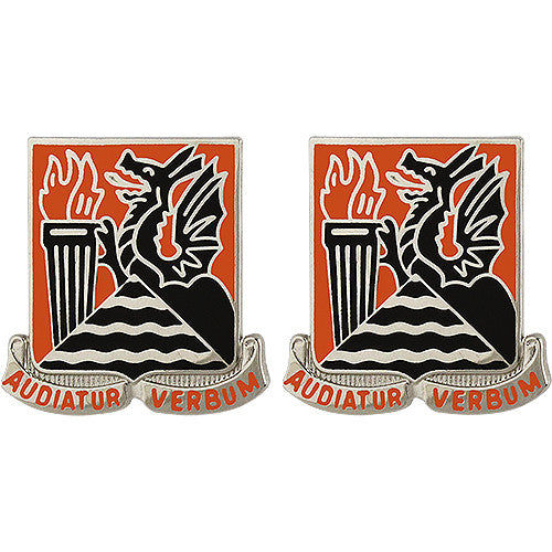 156th Signal Battalion Unit Crest (Audiatur Verbum) Army Unit Crests