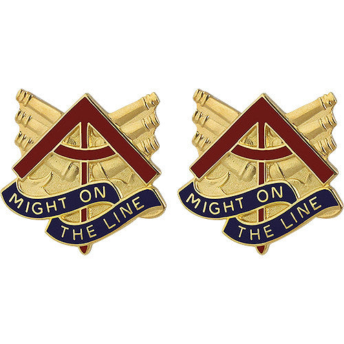 157th Field Artillery Group Unit Crest (Might On the Line) Army Unit Crests