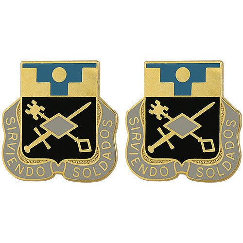 158th Finance Battalion Unit Crest (Sirviendo Soldados) Army Unit Crests