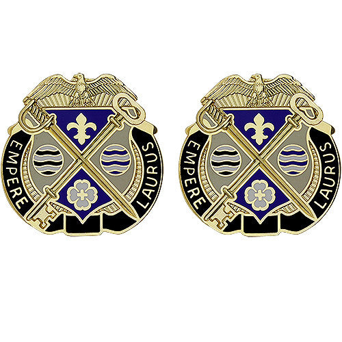 165th Quartermaster Group Unit Crest (Empere Laurus) Army Unit Crests