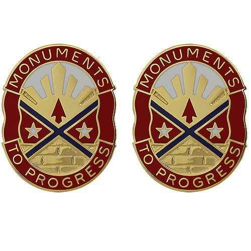 168th Engineer Brigade Unit Crest (Monuments to Progress) Army Unit Crests
