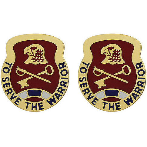185th Support Battalion Unit Crest (To Serve the Warrior) - Sold in Pairs