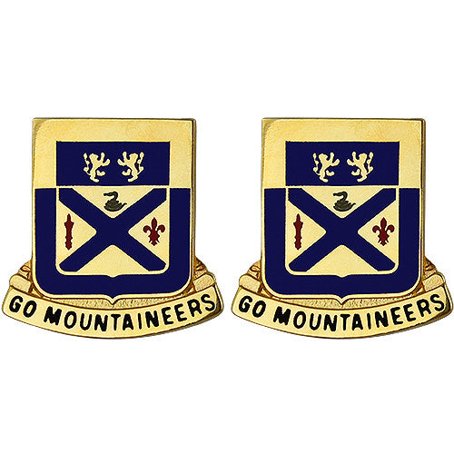 197th Regiment Unit Crest (Go Mountaineers) Army Unit Crests