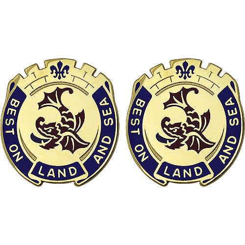 202nd Support Battalion Unit Crest (Best on Land and Sea) Army Unit Crests