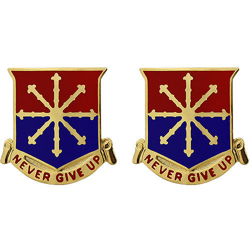 206th Field Artillery Regiment Unit Crest (Never Give Up) Army Unit Crests