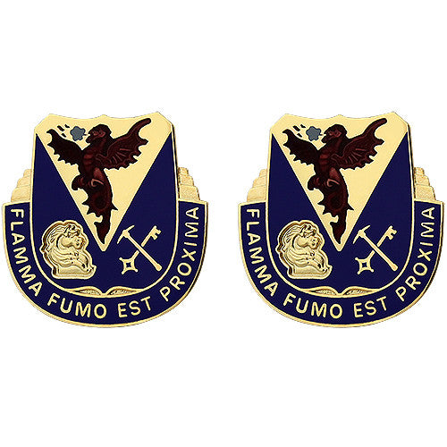 206th Chemical Battalion Unit Crest (Flamma Fumo Est Proxima) Army Unit Crests
