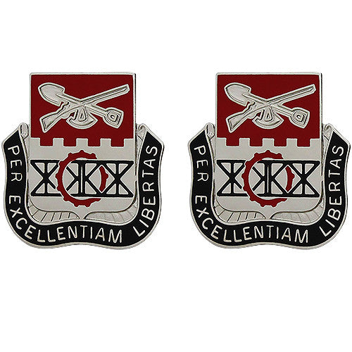 206th Engineer Battalion Unit Crest (Per Excellentiam Libertas) Army Unit Crests