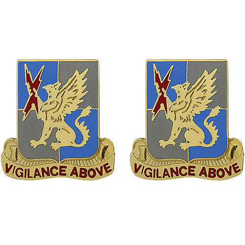 224th Military Intelligence Battalion Unit Crest (Vigilance Above) - Sold in Pairs