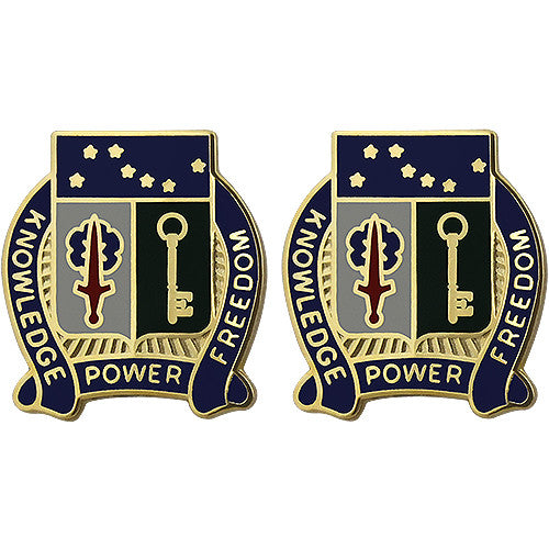 250th Military Intelligence Battalion Unit Crest (Knowledge Power Freedom) Army Unit Crests