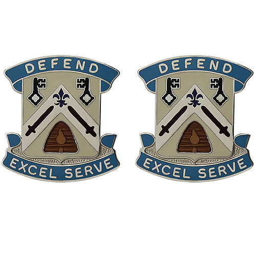307th Quartermaster Battalion Unit Crest (Defend Excel Serve) Army Unit Crests
