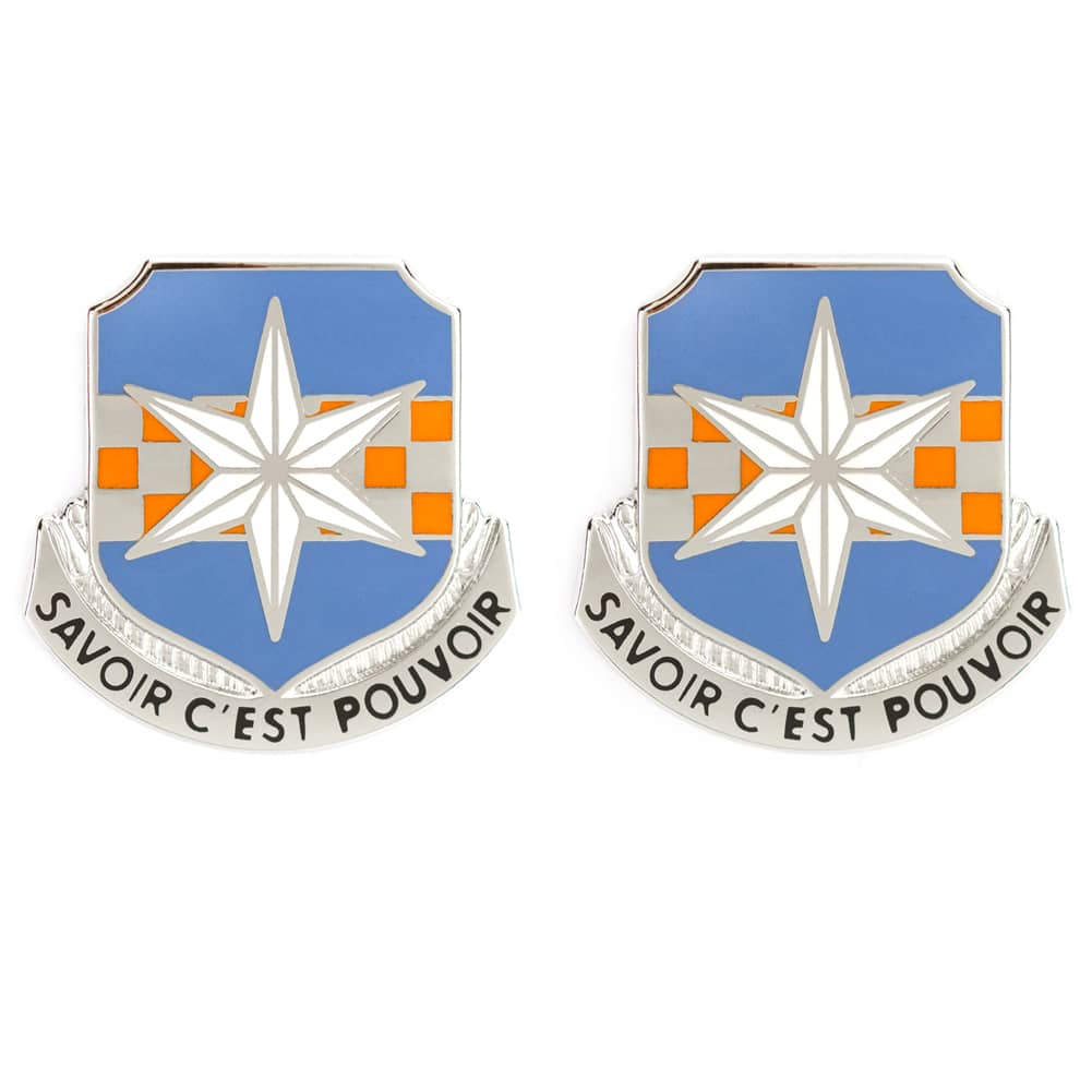 313th Military Intelligence Battalion Unit Crest (Savoir C'est Pouvoir) Army Unit Crests