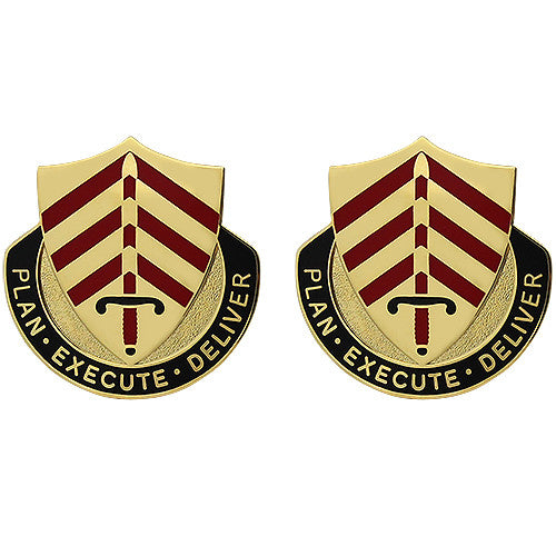 320th Support Battalion Unit Crest (Plan Execute Deliver) Army Unit Crests