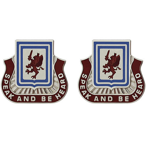 383rd Military Intelligence Battalion Unit Crest (Speak and Be Heard) Army Unit Crests