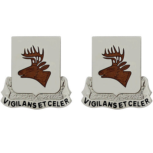 395th Regiment Unit Crest (Vigilans Et Celer) Army Unit Crests