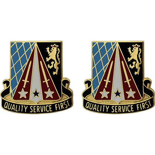409th Support Battalion Unit Crest (Quality Service First) Army Unit Crests