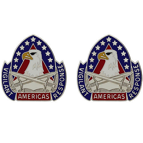 410th Support Brigade Unit Crest (Americas Vigilant Response) Army Unit Crests