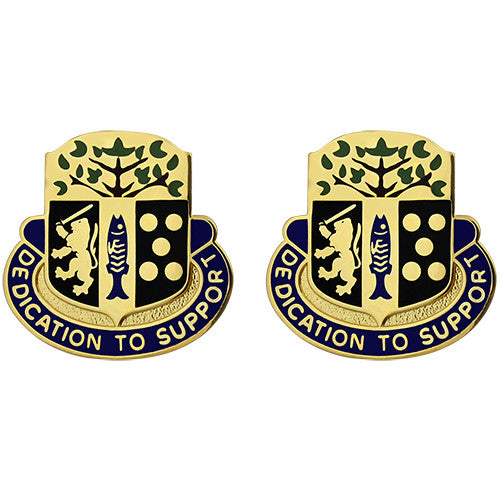 415th Support Battalion Unit Crest (Dedication to Support) Army Unit Crests