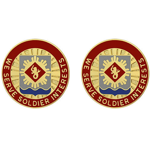 453rd Finance Battalion Unit Crest (We Serve Soldier Interests) Army Unit Crests