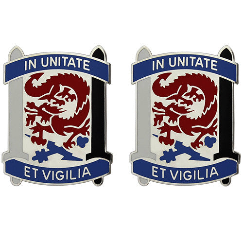 501st Military Intelligence Brigade Unit Crest (In Unitate Et Vigilia) Army Unit Crests