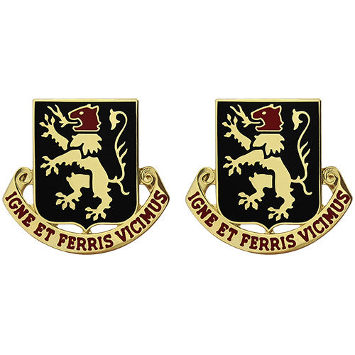 640th Regiment Unit Crest (Igne Et Ferris Vicimus) Army Unit Crests