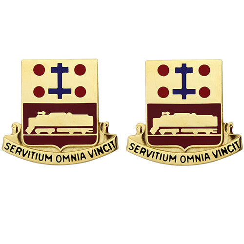 718th Transportation Battalion Unit Crest (Servitium Omnia Vincit) Army Unit Crests