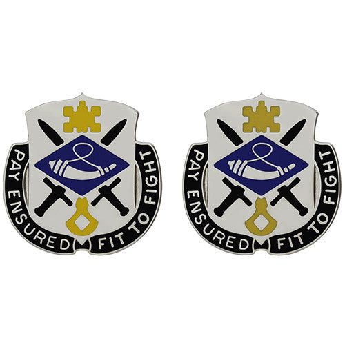 726th Finance Battalion Unit Crest (Pay Ensured Fit to Fight) Army Unit Crests