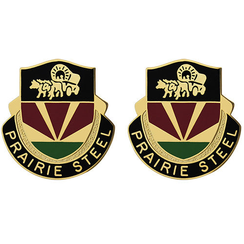 734th Transportation Battalion Unit Crest (Prairie Steel) Army Unit Crests