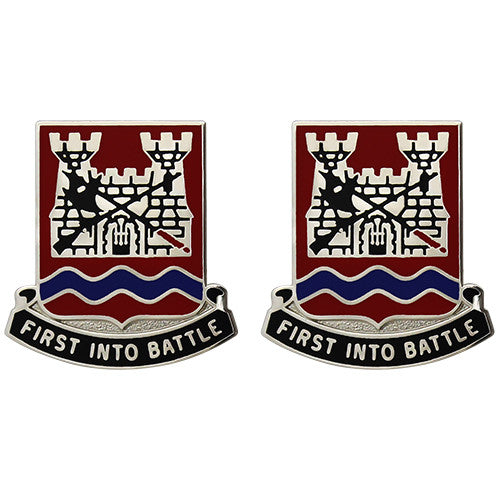 898th Engineer Battalion Unit Crest (First into Battle) Army Unit Crests