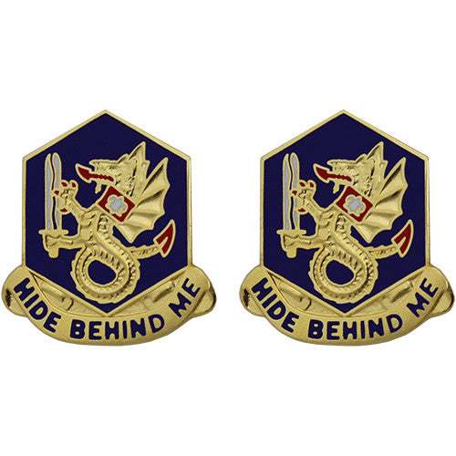 92nd Chemical Battalion Unit Crest (Hide Behind Me) Army Unit Crests