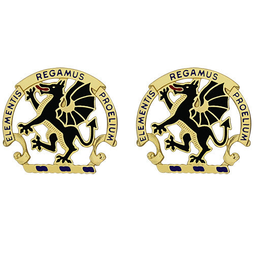 Chemical School Unit Crest (Elementis Regamus Proelium) Army Unit Crests