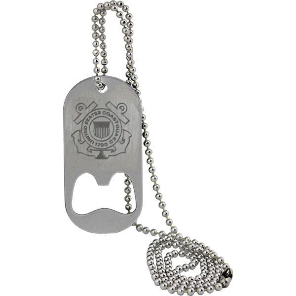 U.S. Coast Guard Crest Dog Tag Bottle Opener Bottle Openers
