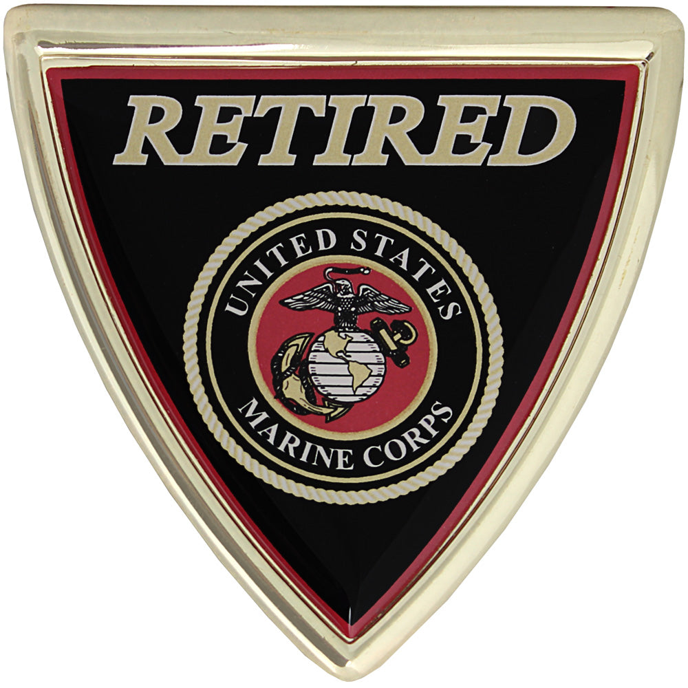 U.S. Marine Corps Retired Shield Chrome Auto Emblem Stickers and Decals 83520