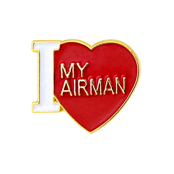 I Heart My Airman 5/8" Lapel Pin Pins