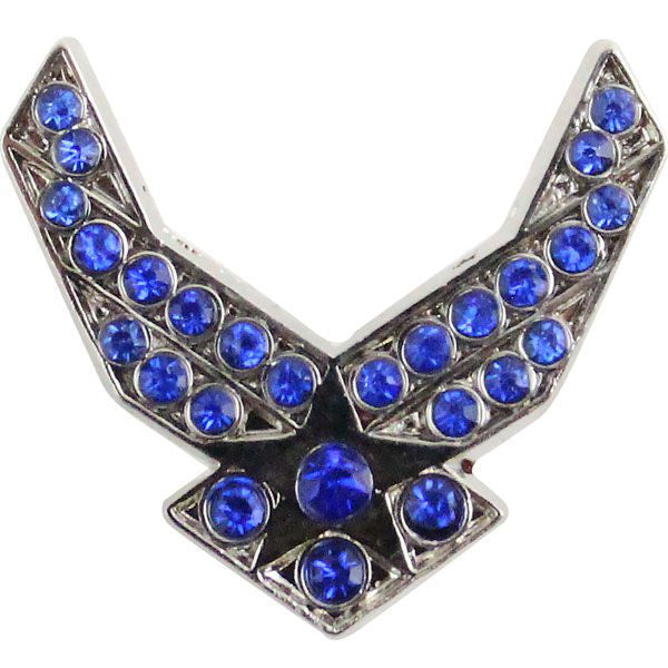 Air Force Hap Arnold Wings with Blue Gemstones 3/4" Lapel Pin Pins