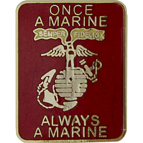 Once a Marine Always a Marine 1" Lapel Pin Pins