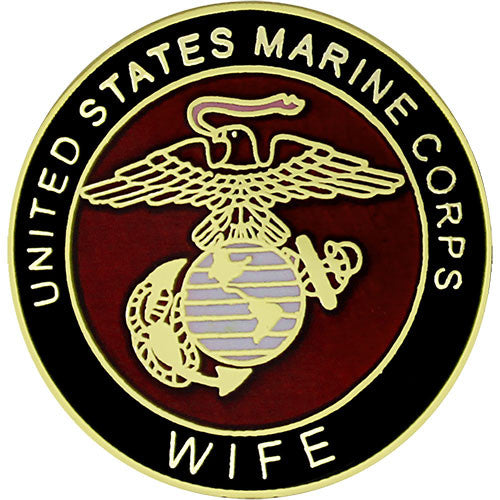 Marine Corps Wife with Crest 3/4" Lapel Pin Pins