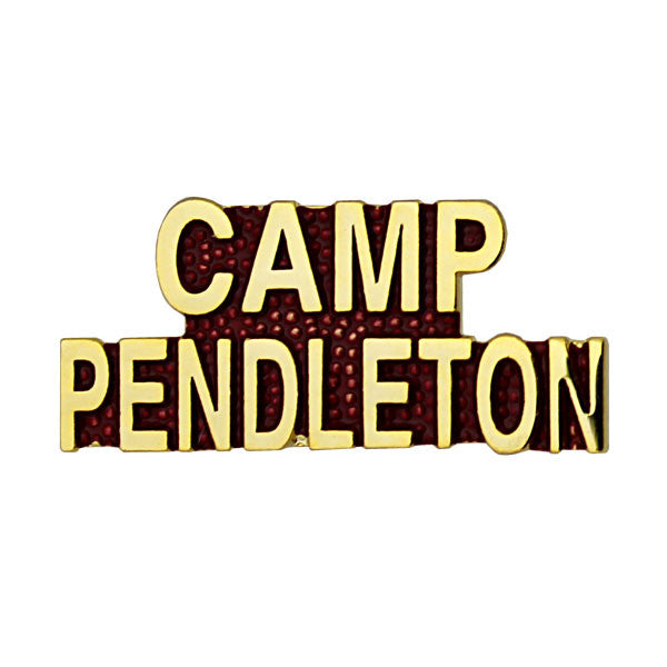 Marine Corps Camp Pendleton Gold on Red 1" Lapel Pin Pins
