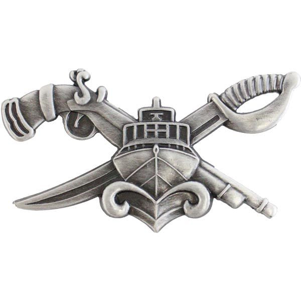 Navy SWCC Special Warfare Combatant Crew Badge - Silver Oxidized badges 84540